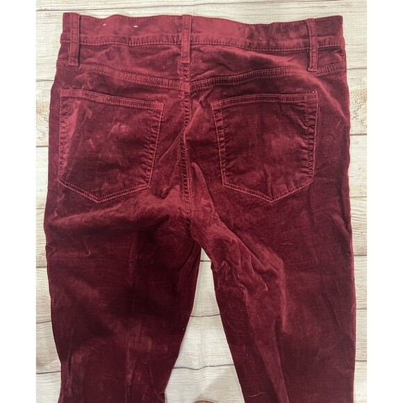 Loft Womens Red Velvet Velour Holiday Event Festive Elegant Pants 4/27 - Picture 4 of 7
